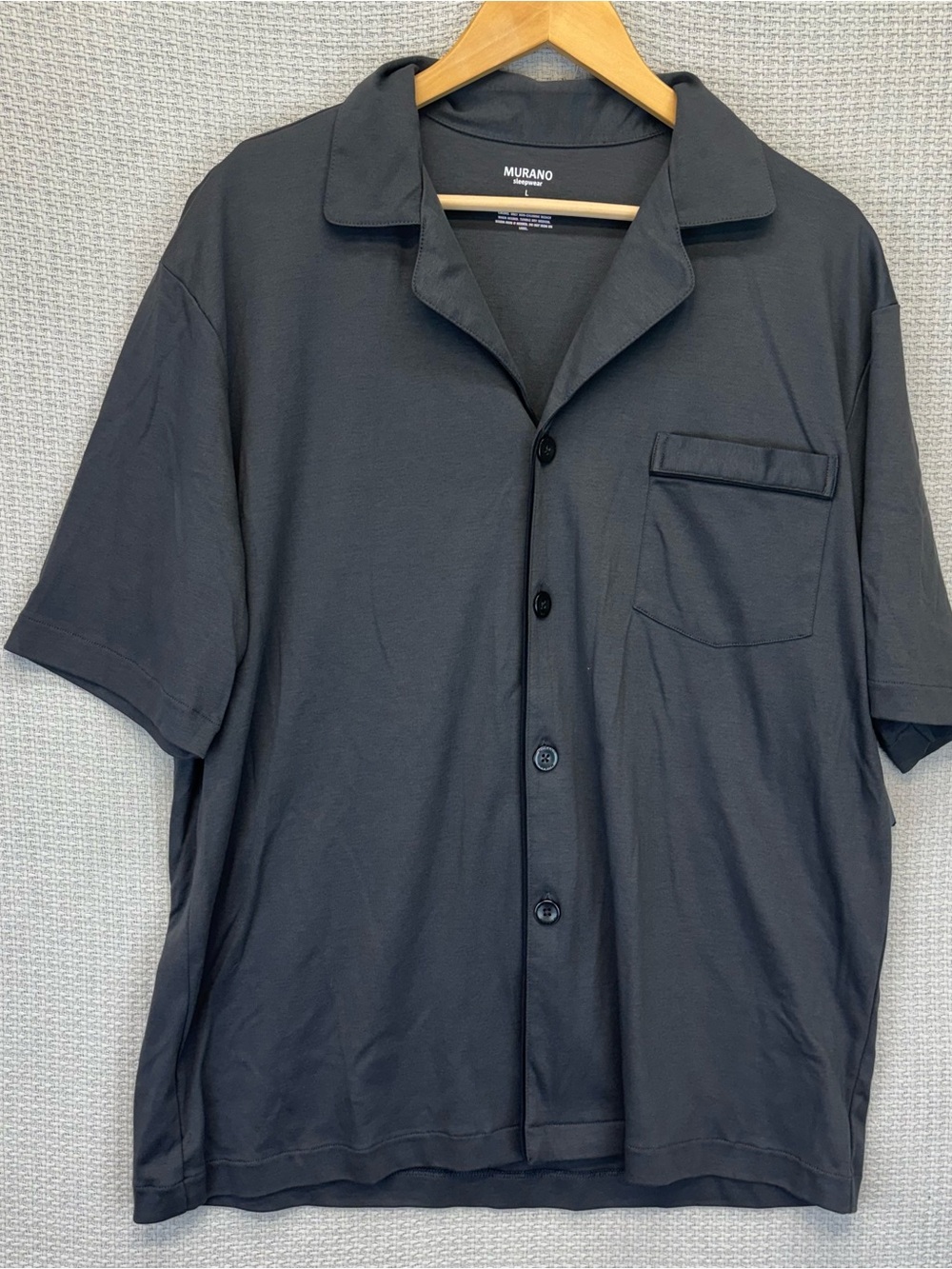 NWT Murano Men’s Two Piece Black Soft Pajama Set Sz Large 100% Cotton Pants/Top - Picture 5 of 11